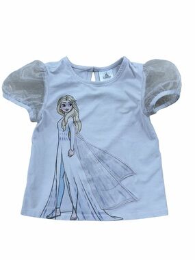Disney Store Size 4 Elsa Frozen Lift the Flap Cape Puff Sleeve Dress Up Tee